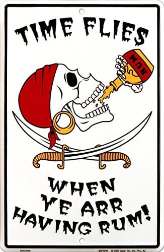 Time Flies Tin Sign 8 x 12in