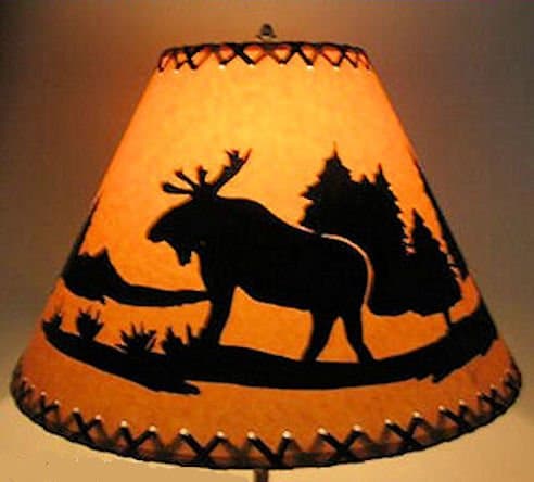 14 Inch Moose Rustic Lamp Shade.Click on Photos to View Sizing and Style Options!