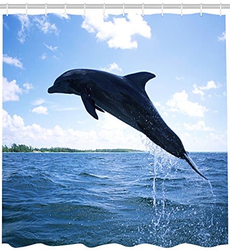 shower curtains Hooks Sea Animal Dolphin 100% Polyester 71x71