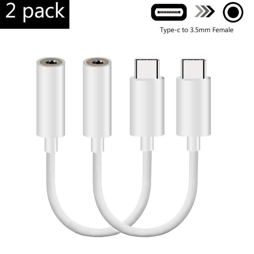 Zedari Type C to 3.5mm Headphone Audio Jack Adapter Connector for Motorola Moto Z Force, LeEco Le S3/2S/2 Pro, New Macbook and More (white)