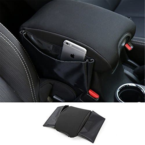 Dwindish Black Car Center Console Armrest Seat Box Pad Cover for Jeep Wrangler 2007 Up