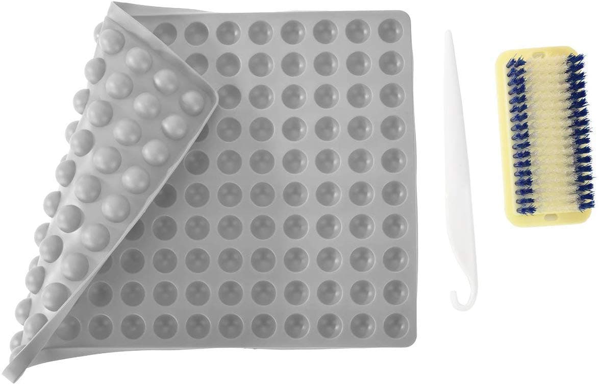Non-Stick Silicone Baking Mats Sheet, 2cm Hemisphere Baking Mould for Dog Biscuits Treats/Puppy Cookies, Silicon Chocolate Candy Mold, Fat Reducing Cooking Mat, Reusable Bakeware, BPA Free (Grey)