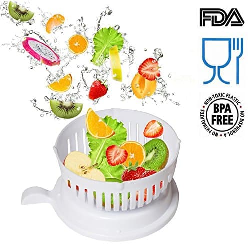 Salad Cutter Bowl,Original Magic Salad Maker -Chop Fresh Vegetables and Fruits in Seconds (White)