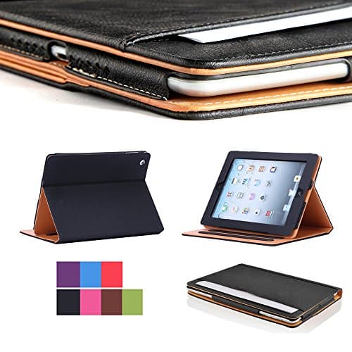 I4UCase Apple iPad 9.7 Inch 2018(6th Generation) Case - Soft Leather Stand Folio Case Cover for iPad 9.7 Inch, with Multiple Viewing Angles, Auto Sleep/Wake, Document Card Pocket (Black)