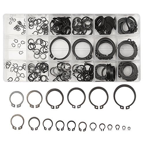 Baban 300 Pcs C-Clips Snap Ring Shop Assortment Black Washer Hardware Circlip Retaining Ring Set For Industrial Fasteners 18 Sizes by Moworve
