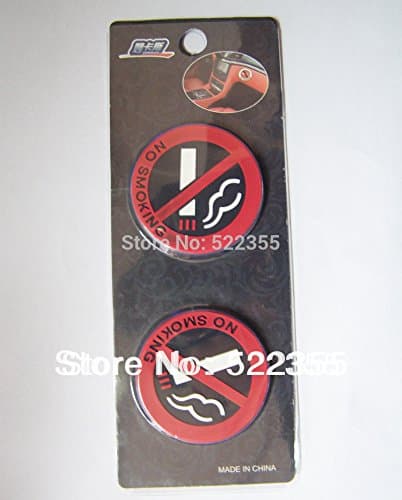 Dharcu(TM) 1 Pair, 3D NO SMOKING rubber emblem sticker,3D car sticker,nice retail packing,