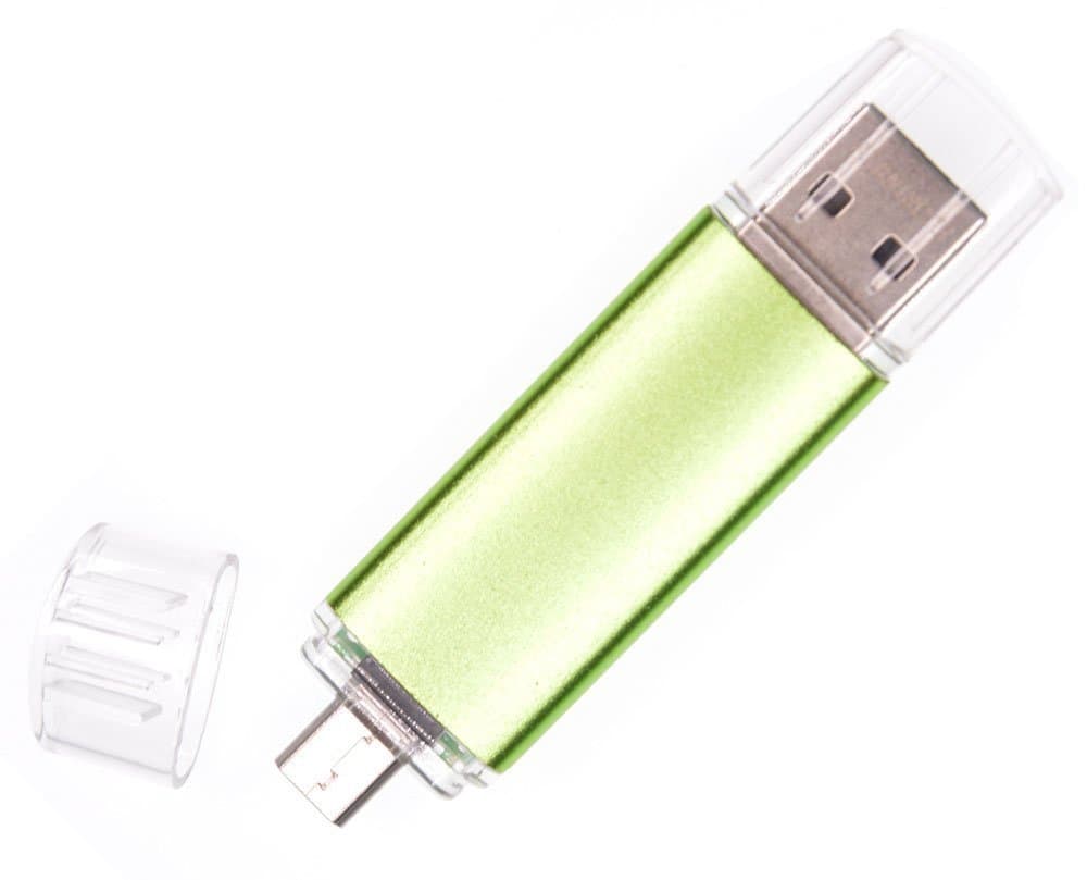 Uactor 1pcs 16GB OTG Micro USB 2.0 Flash Drive 2 in 1 16G Memory Stick Pen Thumb Shaped for Cell Phones & Tablet PCs Green