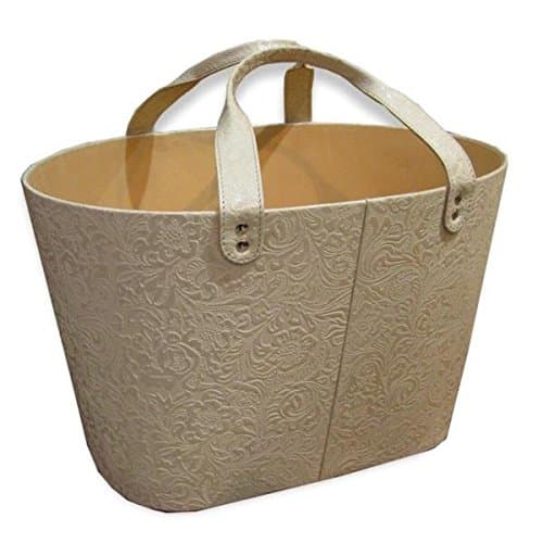 Embossed Genuine Leather Magazine Basket (India)