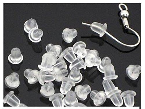 Clear Rubber Bullet Clutch Earring Safety Backs for Fish hook Earring ¡­ (100 Piece, Clear)
