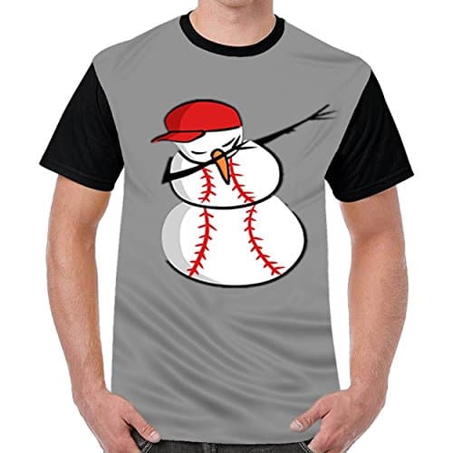 flyback Dabbing Baseball Snowman Tshirt Printed Custom T-Shirts Tops Logo Fashion Men's Tee Dark Gray