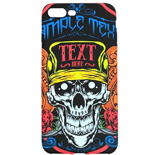 iPhone 7 Plus Phone Case Luminous Fluorescent Phone Cover Soft TPU Protection Shell Case Scratch-Resistant Creative Skull Outlook (Flash Meng Skull)
