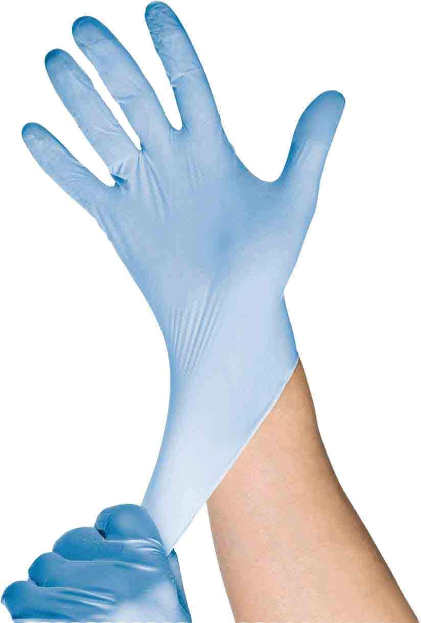 Uniware Nitrile Disposable Anti-Microbial Sanitized Gloves, Blue