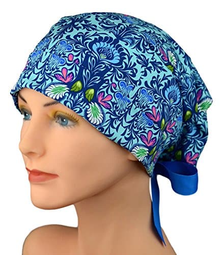 Womens Surgical Scrub Hat Adjustable Medium to Large (Indigo)