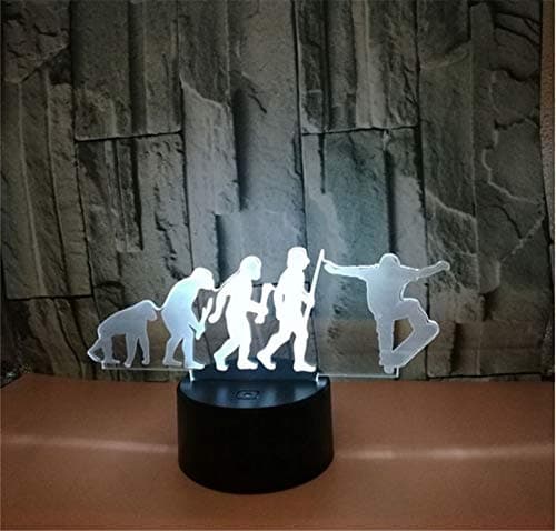 Skateboard 3D Lamp LED USB Mood 3D Night Light 7 Color Change Touch Remote Switch Table Desk Lamp Boy Best Gift