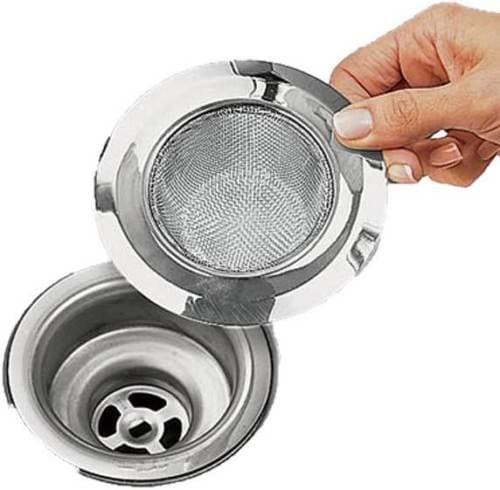 2pc Set Stainless Steel Kitchen Sink Strainer Removable Heavy-Duty Drain Filter Perfect for Kitchen Bathroom Basin Laundry Stop Hair Disposal Waste Fits 3"- 3 1/2" Drains - Set of 2