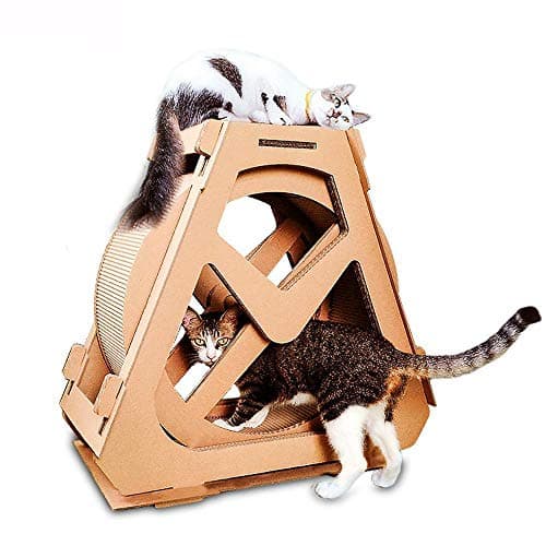 Daeou cat trees towers Ferris Wheel Cat Scratching Board corrugated cat nest rotation cat scratching Board 73 * 36 * 70cm