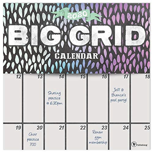 2020 Big Grid - Chalk Planning Wall Calendar