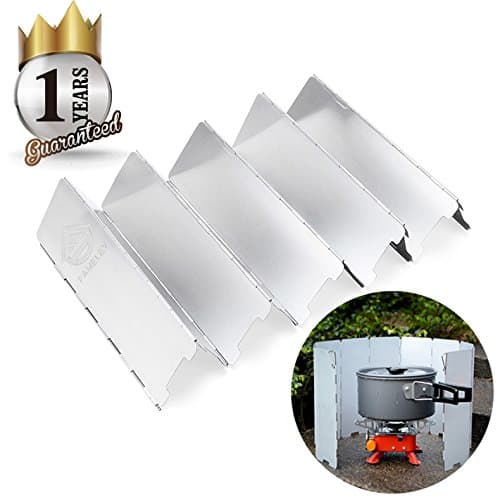 Windscreen For Camping Stove, FAMELEY Folding Windshield with 10 Plates For Use with Butane Stoves, Alcohol Stoves in Backpacking &amp; Hiking