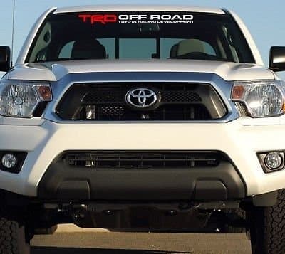TRD OFF ROAD TOYOTA RACING DEVELOPMENT WINDSHIELD DECAL ( RED &amp; WHITE )