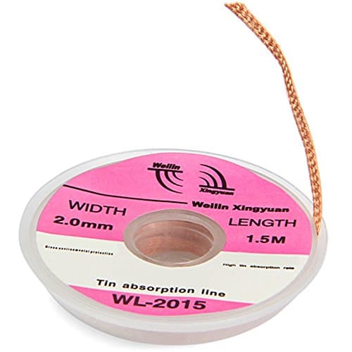 LIUYUNE,WL-2015 Braided Copper Wire 2.0mm Width Of Solder Core Removal Sn Absorbing Wire(color:COPPER COLOR)