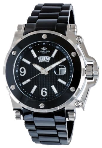 Oniss Paris Men's ON670-M/BK Ceramic Guard High-Tech Ceramic Case Swiss-Quartz Watch