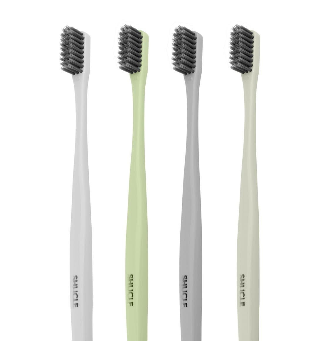 Shucle Bamboo Charcoal Tooth Brush (Multicolour) - Set of 4