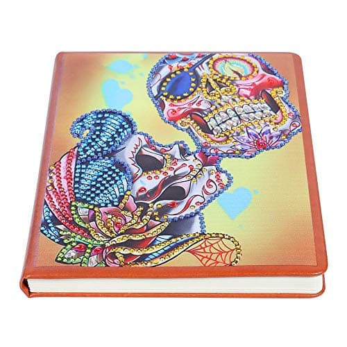 Silveroneuk Leather Journal, Refillable A5 Notebook Writing Books Journal Diary Daily Notepad with DIY Mandala 5D Diamond Painting and 100 Blank Pages Daily Sketchbook Diary Kids Birthday Gifts