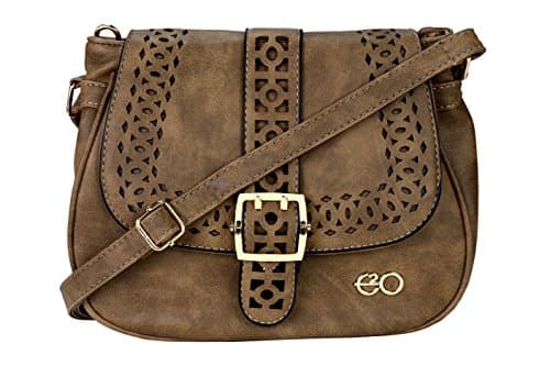 E2O Accessories Khakhi Trim Laser Cut Sling Bag
