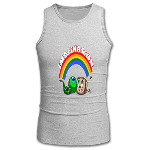 Tiny Box Tim and Septiceye Sam Custom Men's Tank Top Sleeveless Tee by Hkhoodies (Gray)