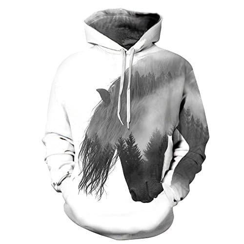 youvimi Unisex 3D Printed Drawstring Pockets Pullover Hoodie Hooded Sweatshirt
