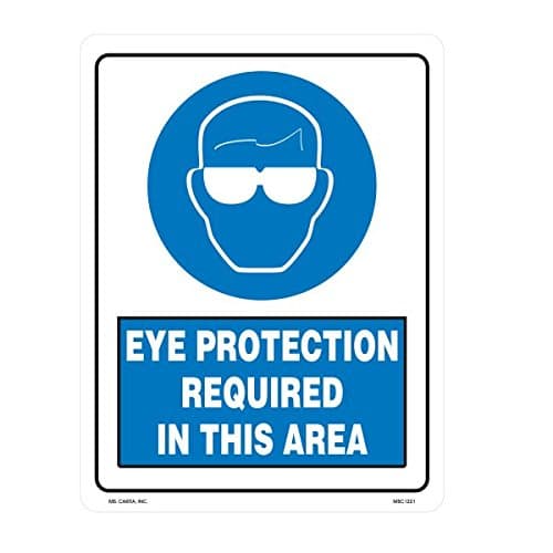 Eye Protection Required in This Area Styrene Sign