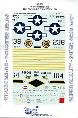 SuperScale Decals 1:48 P-47D Razorbacks 47th 78th FS 15th FG #48-664