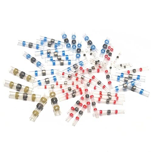 D-Mcark Electrical Terminal Connectors 50pcs Solder Seal Electrical Connectors Waterproof Marine Automotive Wire Electrical Connector Kit Electrical Wire Connectors Heat Shrink Butt Connectors