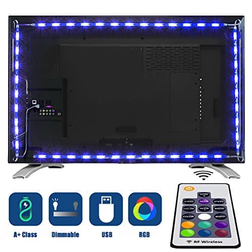 Tobbiheim LED TV Backlight Neon Accent 2 M LED Lights Strips with Remote Leds Bias Lighting for 40 to 60 Inch HDTV, Flat Screen TV Accessories and Desktop PC Monitors
