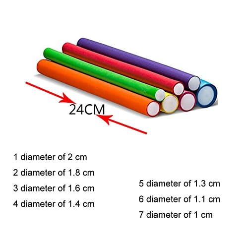 10pcs Hair Curler Maker Foam Rollers Bendy Twist Curls Tool DIY (7_1.0)