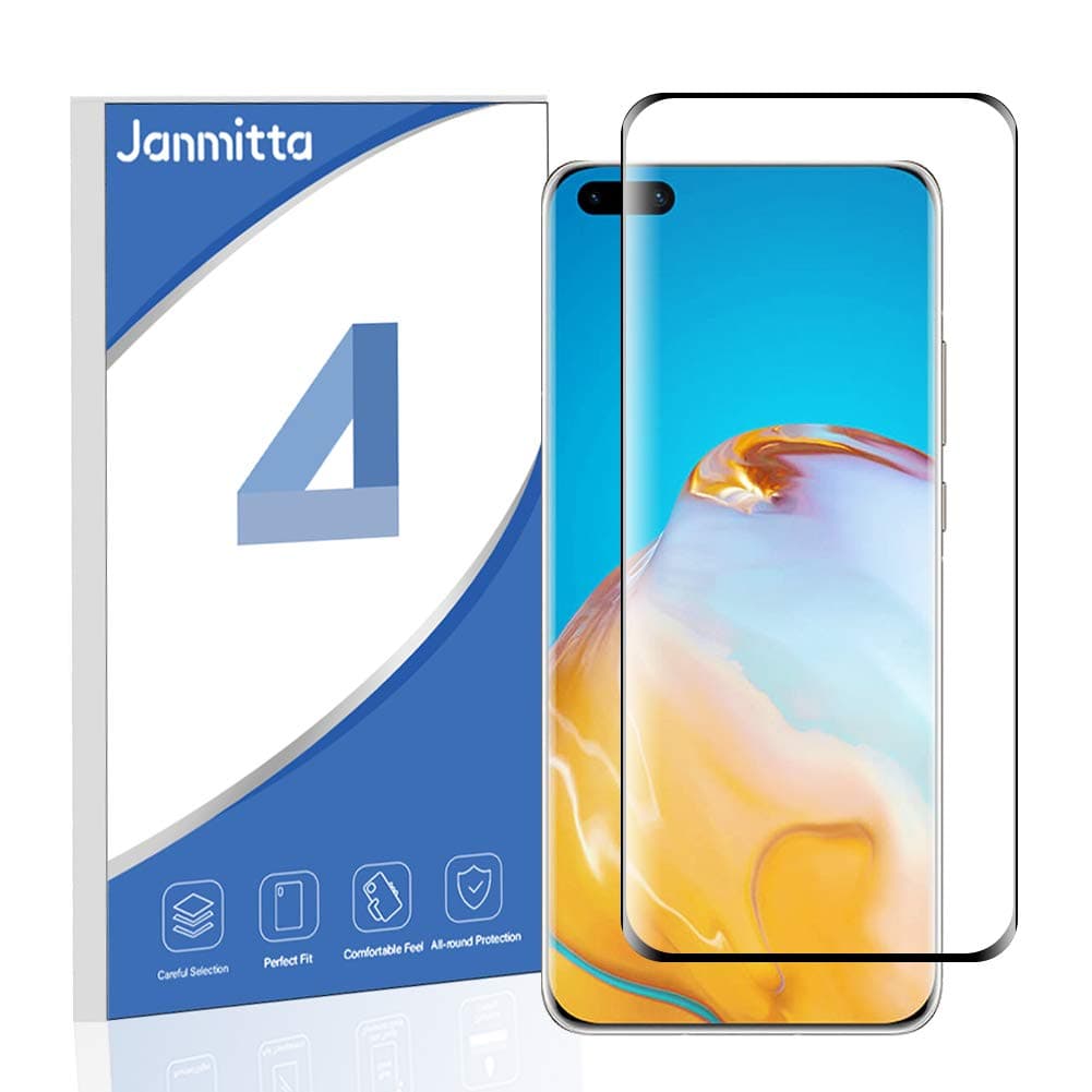 Janmitta for Huawei P40 Pro Screen Protector with 9H Hardness & 3D Touch, HD Full Coverage [No-Bubble][Anti-Fingerprint] [Scratch-Proof] Tempered Glass for Huawei P40 Pro (Black)