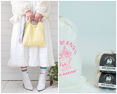 Loopy Mango DIY Knit Kit - Cotton Mini Market Bag (GINGER)