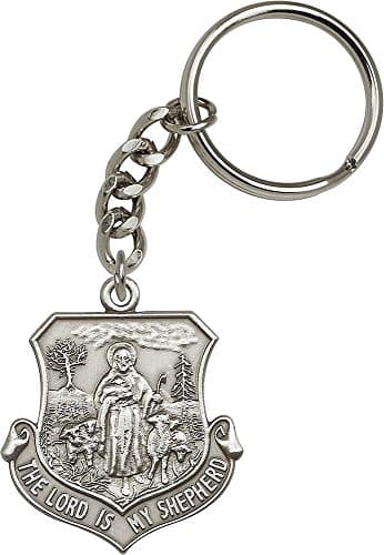 Antique Silver Lord Is My Shepherd Keychain.