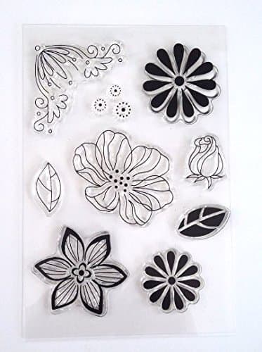 9 pieces Flower Rose Leaf Set Clear Silicone Acrylic Rubber Stamp Scrapbook Cardmaking unmounted Stamp