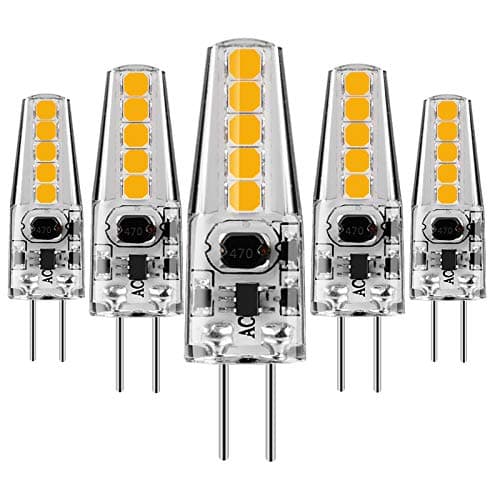 KDP G4 LED Bulbs - 2W/220LM, 20W Halogen Bulbs Equivalent, Warm White 3000K, DC/AC 12V, Non-dimmable, 360°Beam Angle, 5-Pack [Energy Class A+]
