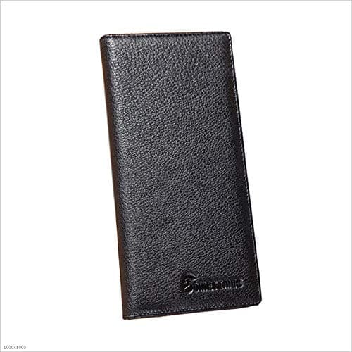Wallet Men's Wallet Long Leather Leather Business Thin Soft Short Vintage Wallet,Black