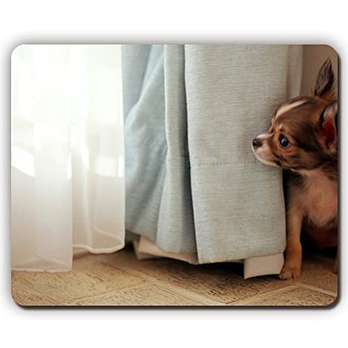 serging mouse pad,long haired chiuaua,Game Office mouse pads10.2"x8.2"