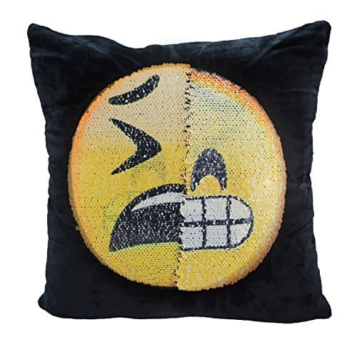 USONG Reversible Sequin Pillow Case16x16 Reversible Faces Changeable Face Cushion Cover Pillow Cases Decorative Pillowcase for Sofa Home Decor DIY (Grinned and Frowned)