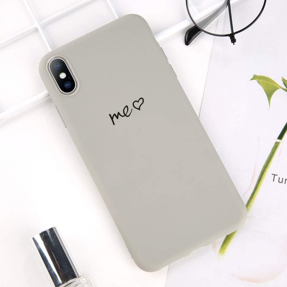 LIUYAWEI Phone Case For iPhone 6 6s 7 8 Plus X XR XS Max Fashion Lovely Love Heart You Me Soft TPU For iPhone X Couple Phone Case-For iPhone Xs Max-me