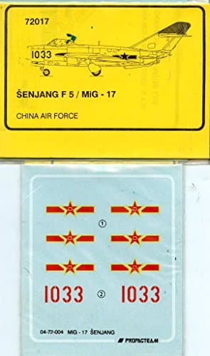 Propagteam Decals 1:72 Shen Yang F-5 J-5 Mig-17 China Air Force #72017/04-72-004