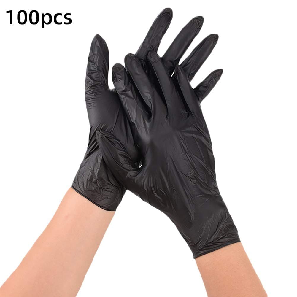 xmke96 100Pcs Disposable Protective Gloves Pvc Inspection Isolation Pollution Source Gloves Sanitary Protective Gloves for Kitchen Cooking Cleaning Black XL