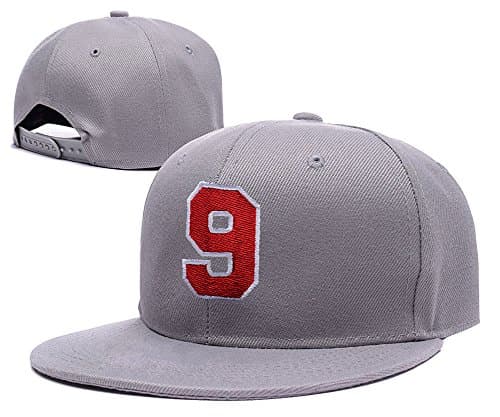 YUDUODUO Arabic Numerals NO.9 Logo Adjustable Embroidery Snapback Hat Cap - Grey