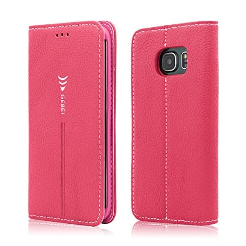 Galaxy S7 Edge Wallet Case, Gebei [Silkworm Series] Slim Fit, Card Pocket, Magnetic Closure, Stand Feature, Premium PU Leather Flip Wallet Case for Samsung Galaxy S7 Edge (Rose Gold)