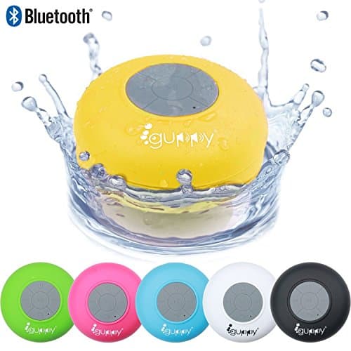 Guppy Water Resistant Bluetooth Shower Speaker Wireless Portable Audio Kid-friendly Built-in Control Buttons Powerful Suction Cup w/Safety Lanyard for Bath Pool Car Beach Indoor/Outdoor (Yellow)