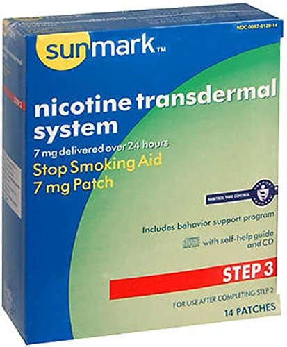 Sunmark Nicotine Transdermal System, Step 3 7mg box of 14 patches, Habitrol Take Control system